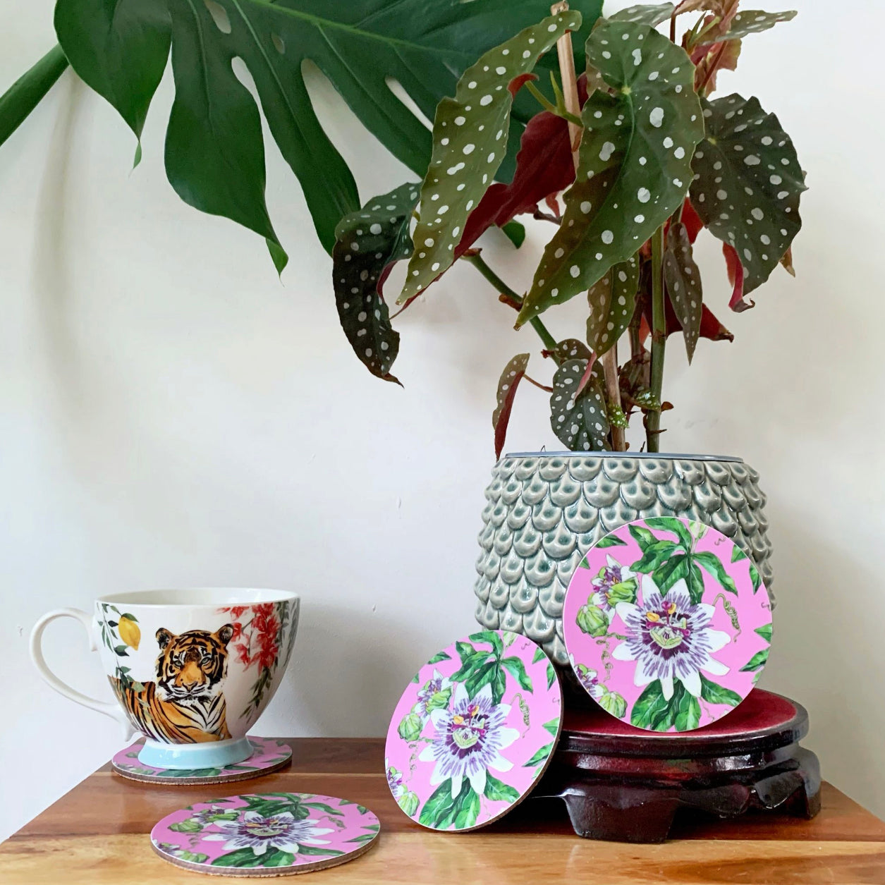 Pink Passion Flowers Coaster