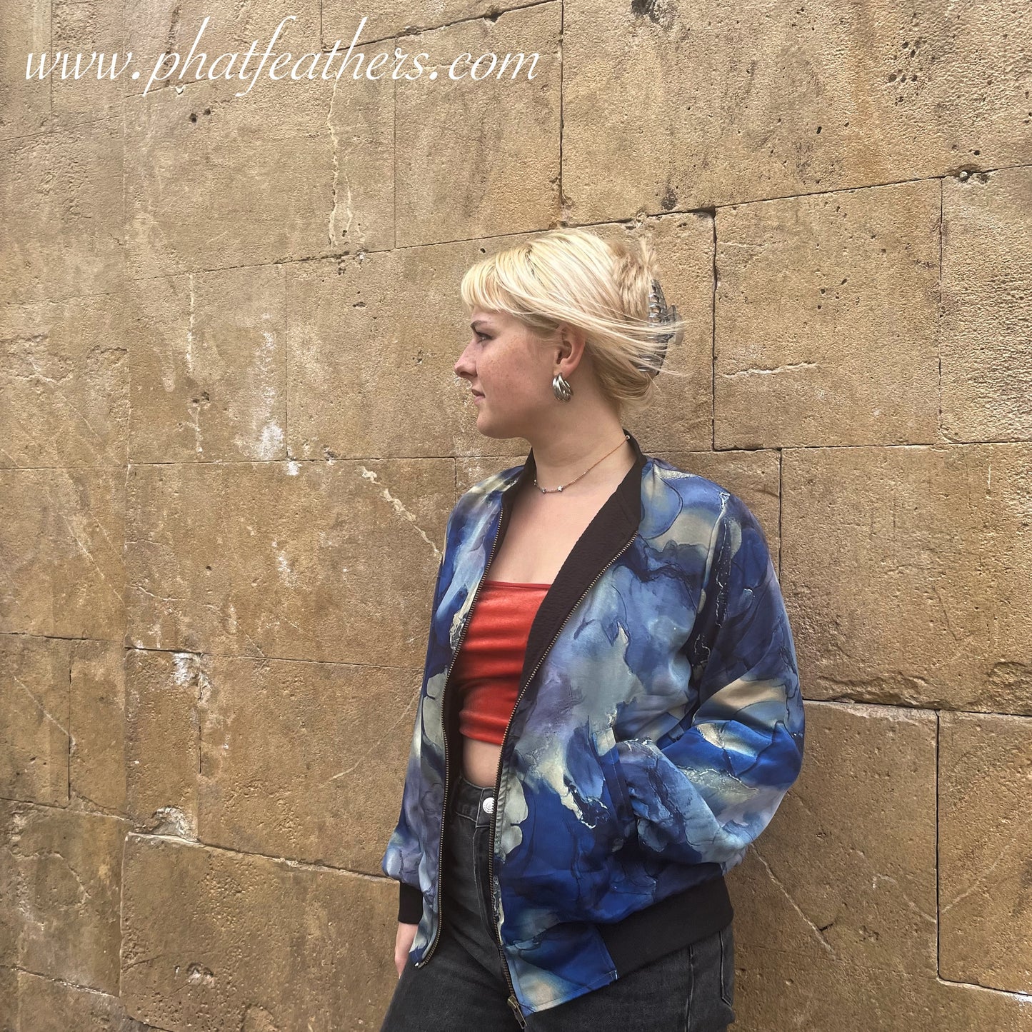 Fleece Jacket Blue Watercolour