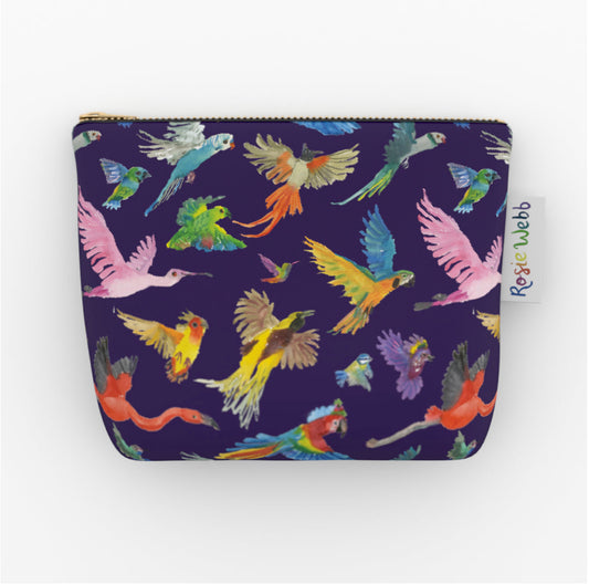 Blue Parrots Wash Bag