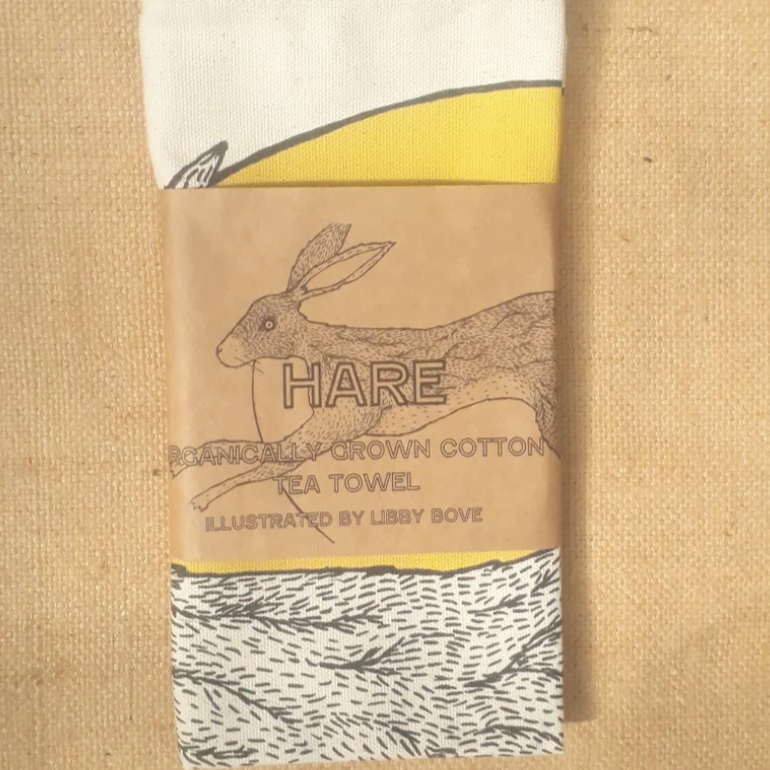 Hare Circle Tea Towel