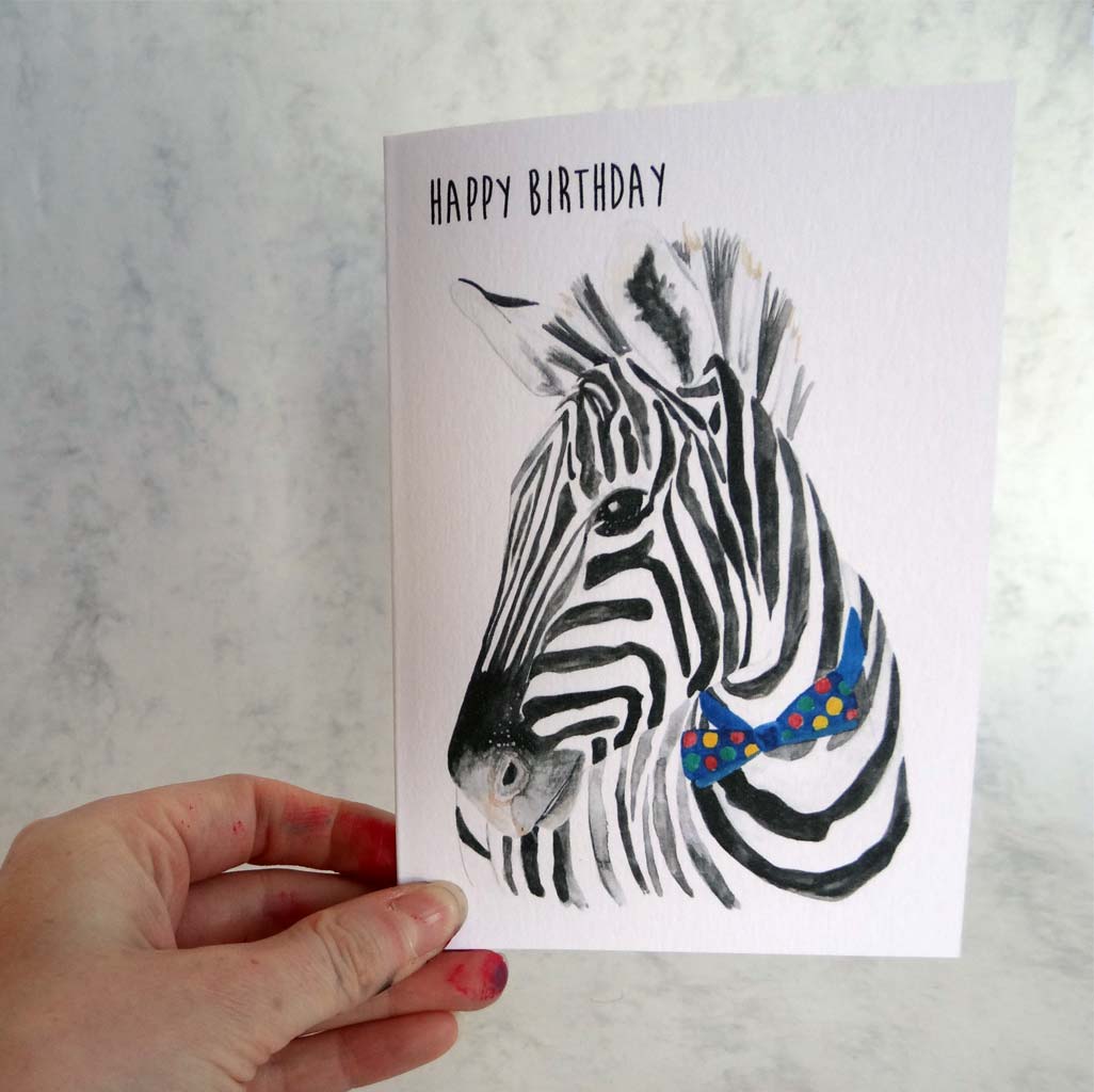 Zebra Birthday Card