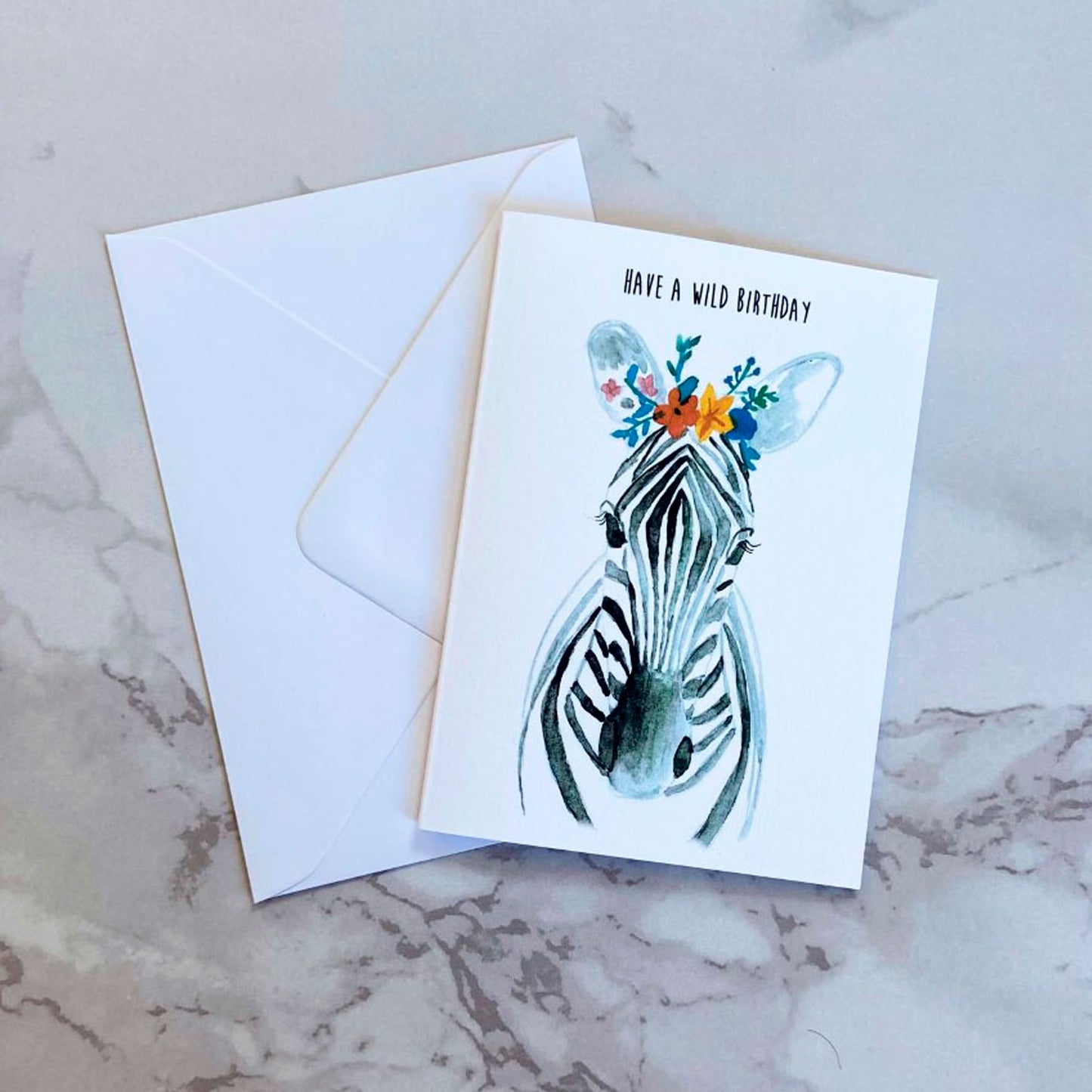 Zebra Birthday Card